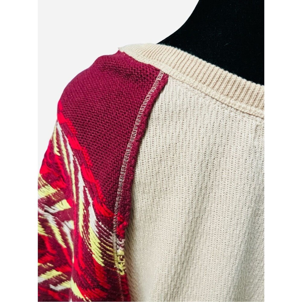 We The Free Anthropologie Rainbow Dreams Top Arizona Sands Waffle Knit Boho - Picture 6 of 10